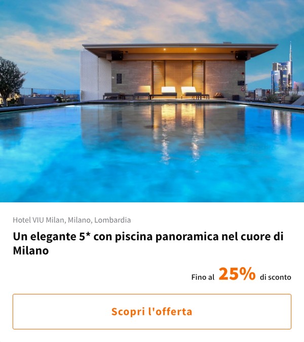 Un elegante 5* con piscina panoramica nel cuore di Milano