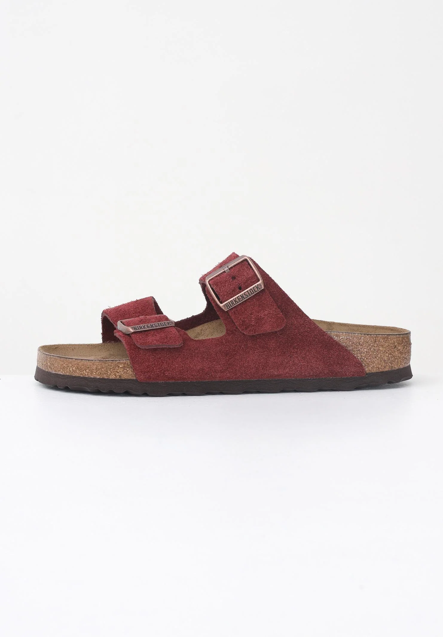 Image of BIRKENSTOCK Ciabatte Arizona in pelle scamosciata bordeaux per uomo e donna