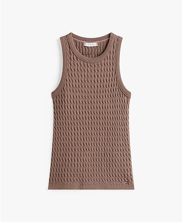 Canotta slim fit in maglia intrecciata