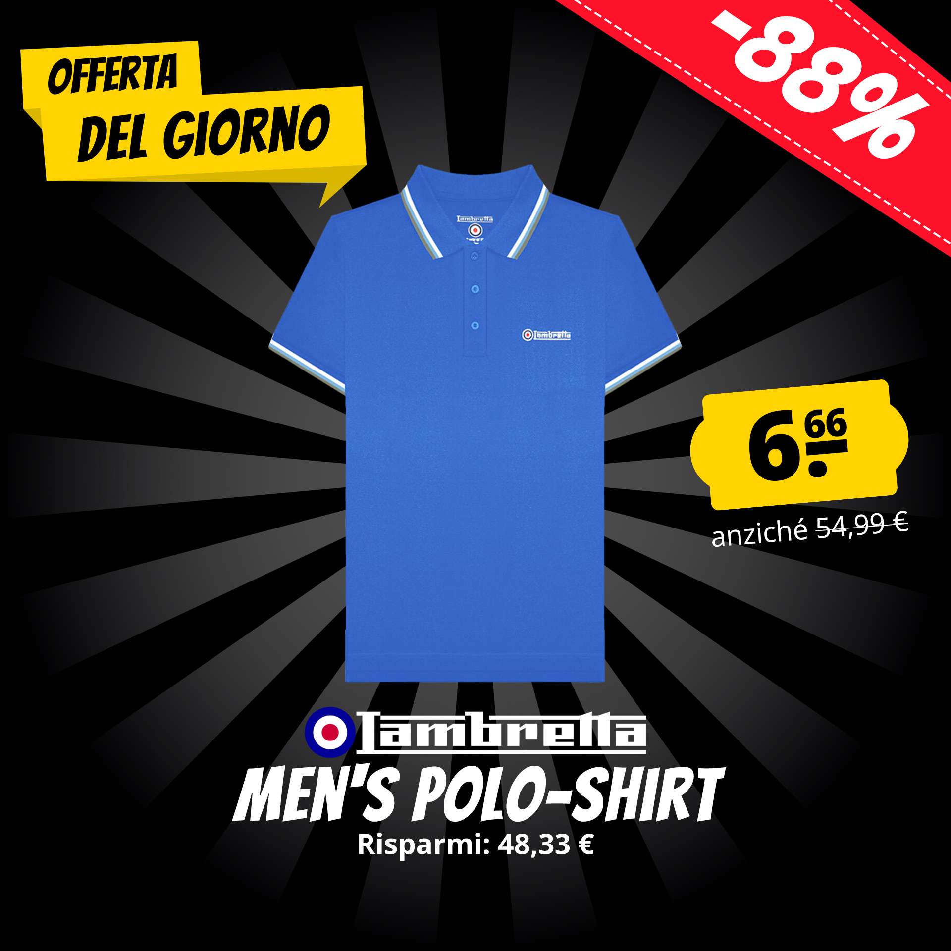 Lambretta triple tipped uomo polo