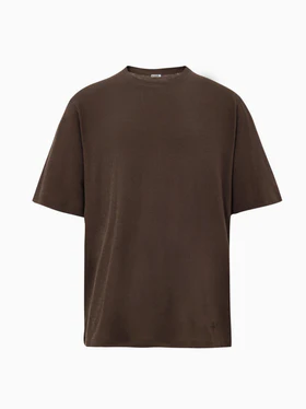 T-Shirt Color Fango in Cotone Garzato Jil Sander