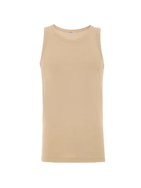 Canotta Beige in Cotone Garzato Jil Sander