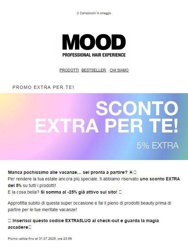 Per te, sconto EXTRA del 5%