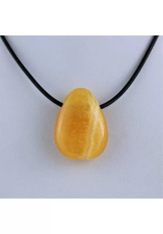 Image of Ciondolo Goccia in Calcite Gialla regalo zen pendenti charms collane