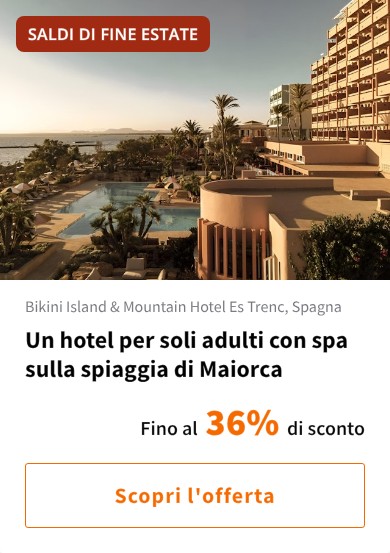 Un hotel per soli adulti con spa sulla spiaggia di Maiorca