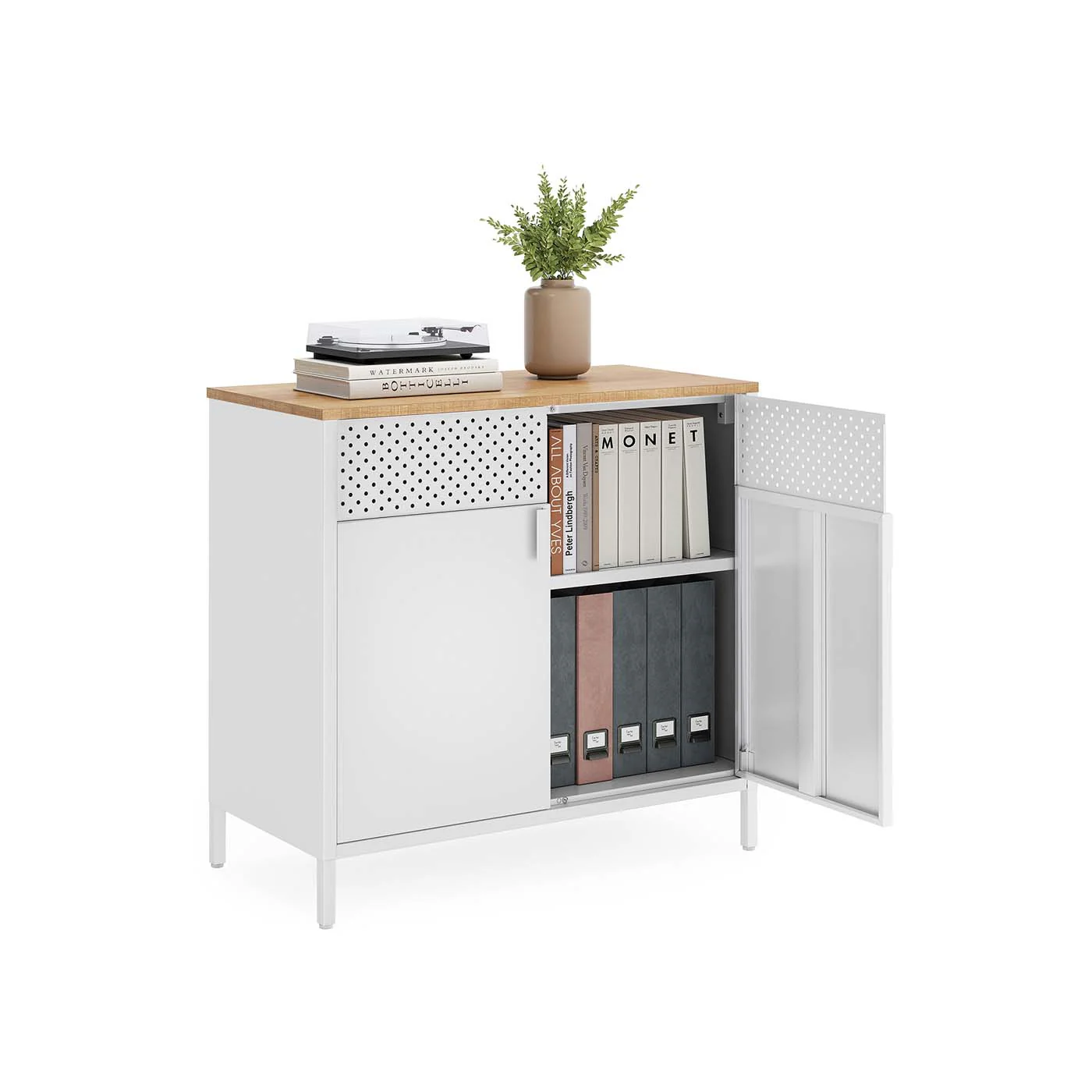 Image of Credenza in Metallo con Ripiano Regolabile