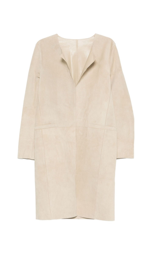 Suede leather coat