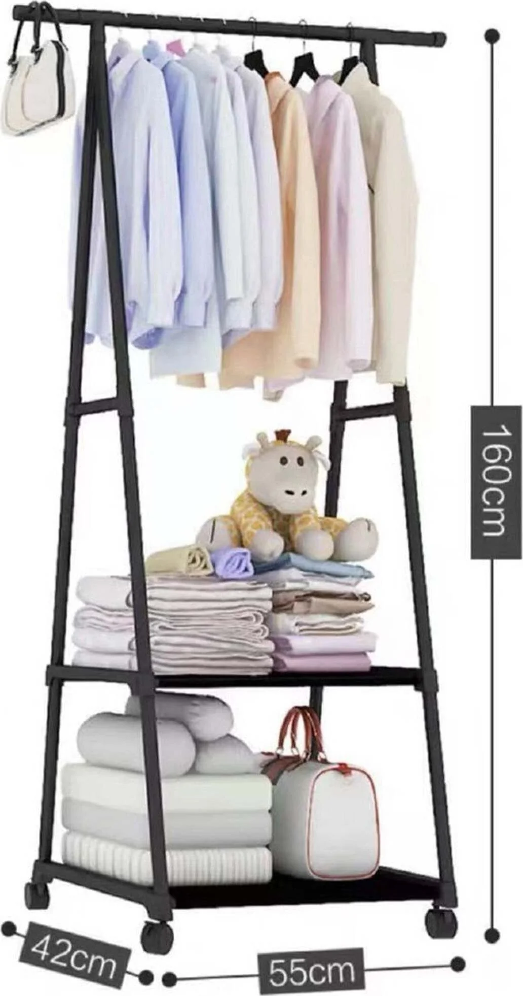 Stand Appendiabiti Attaccapanni In Legno Mdf E Metallo Camera Da Letto Nero