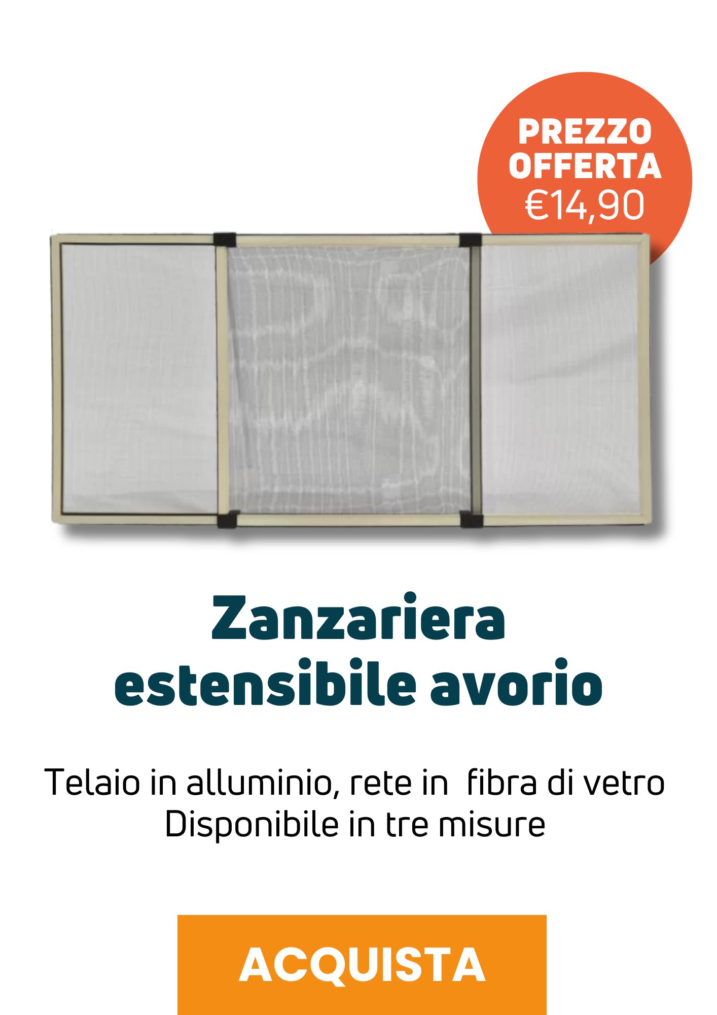 Zanzariera estensibile avorio | Perrone Shop