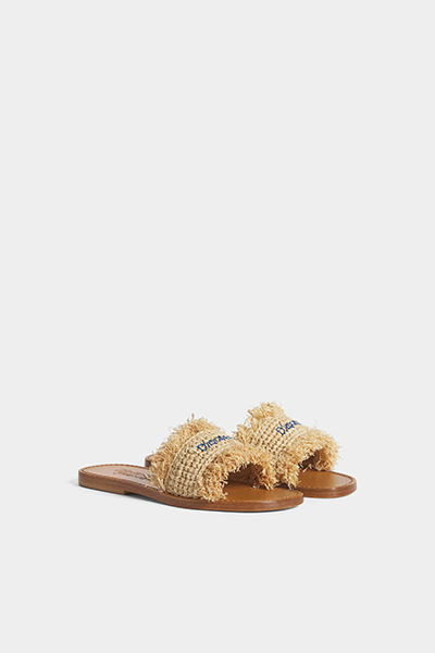 Summer Lovers Raffia Slides