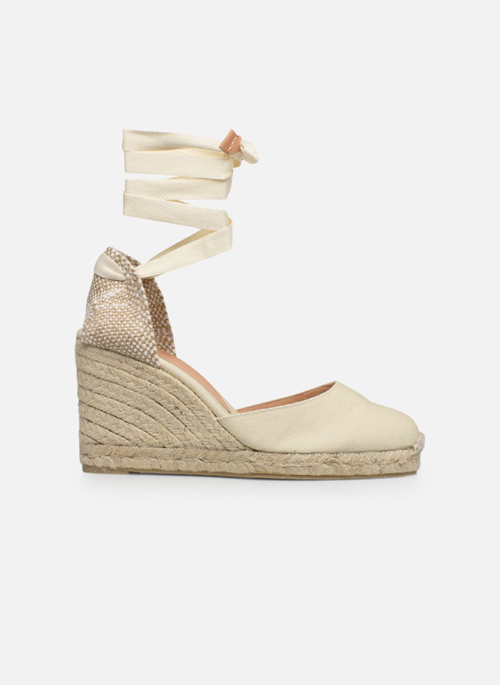 Espadrillas con zeppa e plateau Carina H8 donna bianco