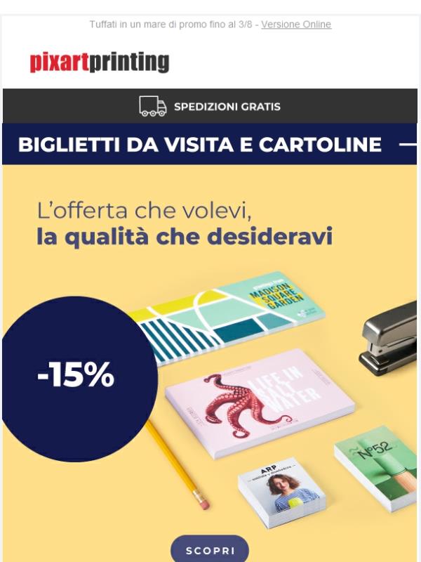 Biglietti da visita e cartoline al -15%: perfetti per l'estate!