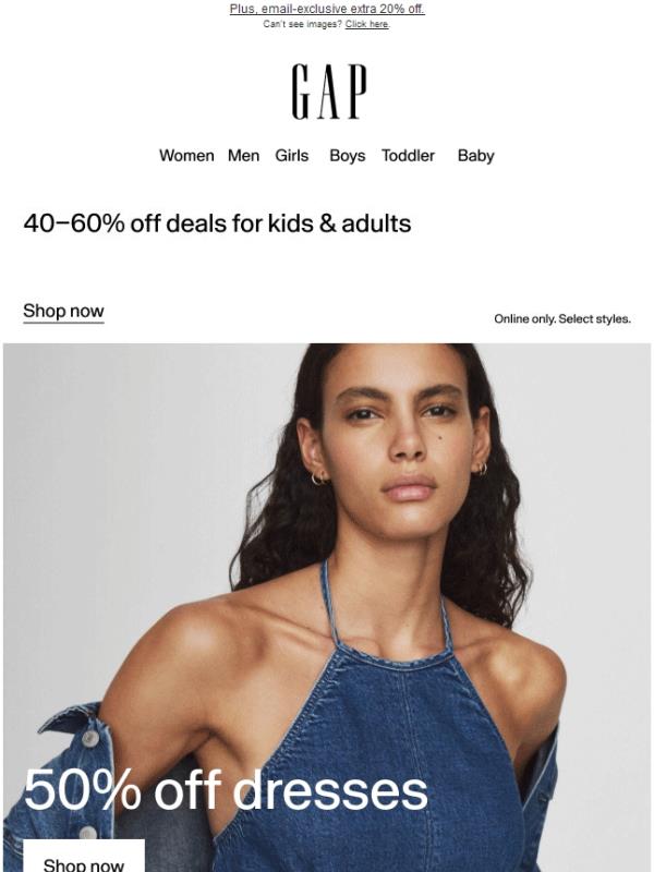 We're treating you to 50% off dresses