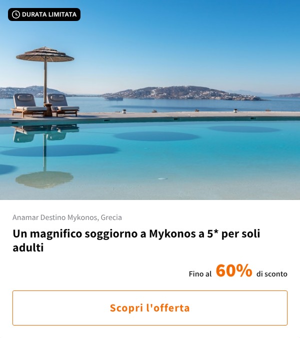 Un magnifico soggiorno a Mykonos a 5* per soli adulti