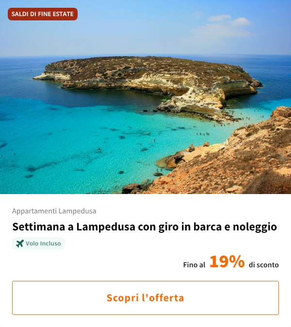 Settimana a Lampedusa con giro in barca e noleggio