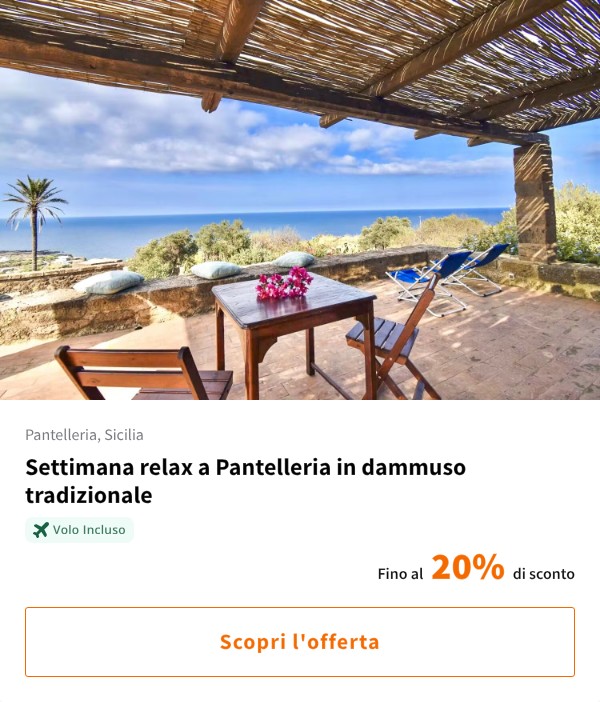 Settimana relax a Pantelleria in dammuso tradizionale
