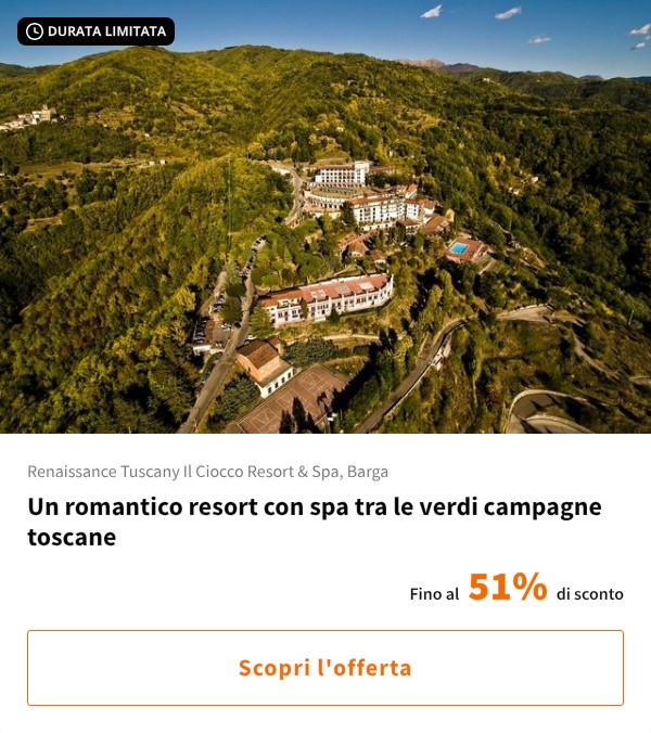 Un romantico resort con spa tra le verdi campagne toscane