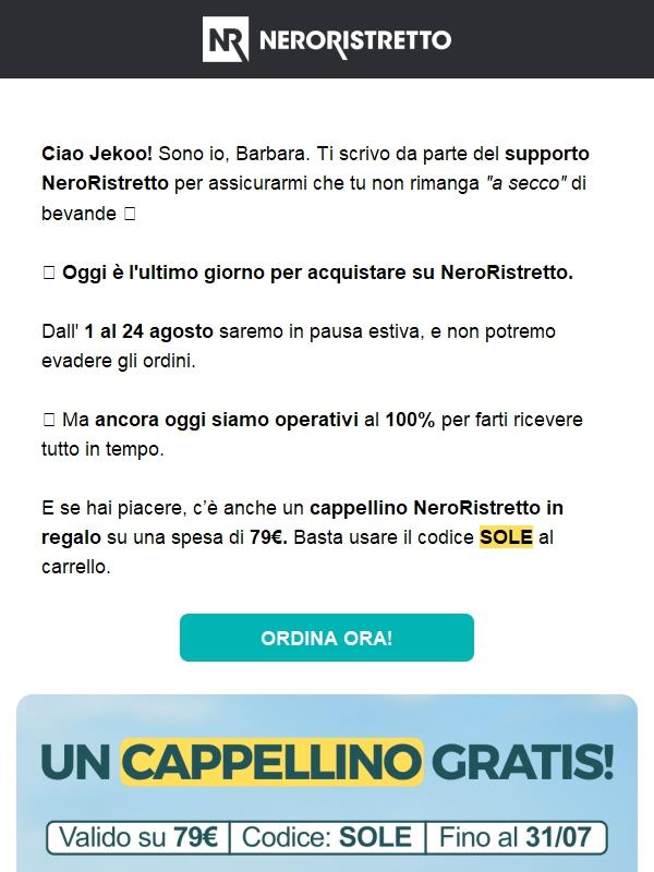 Ordina ora: ultimo giorno ⏰