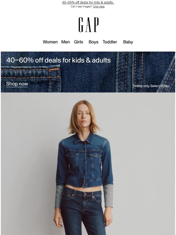 You're getting 50% off our bestselling denim styles