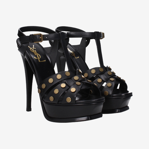 Saint Laurent Sandals Women Leather Black