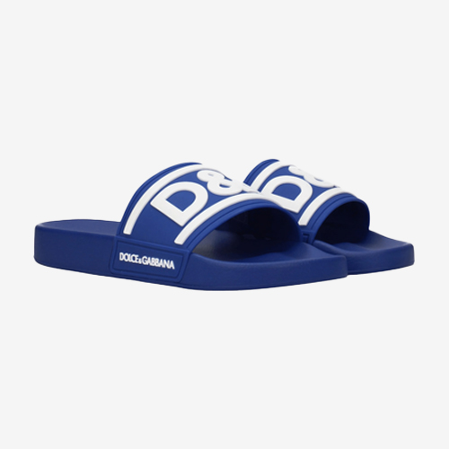 Dolce&Gabbana Slippers and Clogs Men Rubber Blue/White