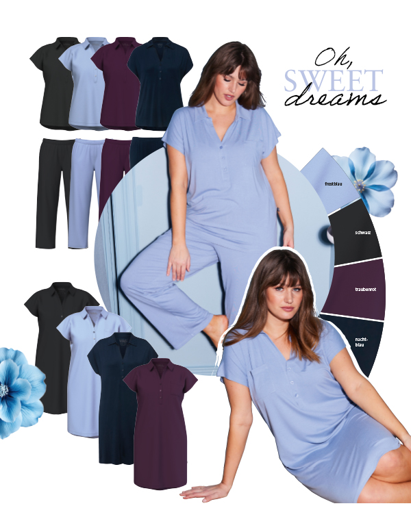 Pigiama dal taglio oversize a due pezzi con collo da camicia e mezze maniche