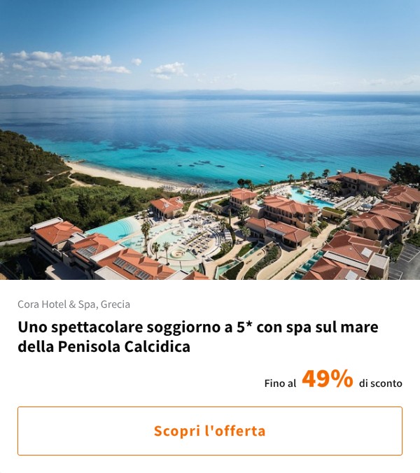 Uno spettacolare soggiorno a 5* con spa sul mare della Penisola Calcidica