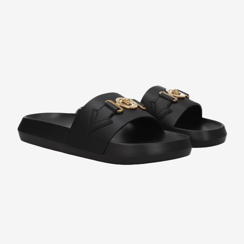 Versace Slippers and Clogs Men Leather Black