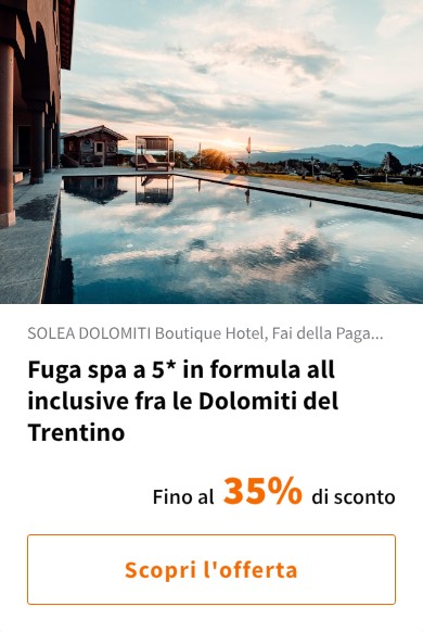 Fuga spa a 5* in formula all inclusive fra le Dolomiti del Trentino