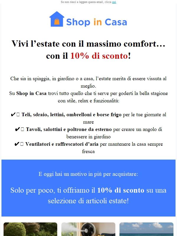 Promo estiva 10%: Arredo Esterno, Mare e Raffrescamento