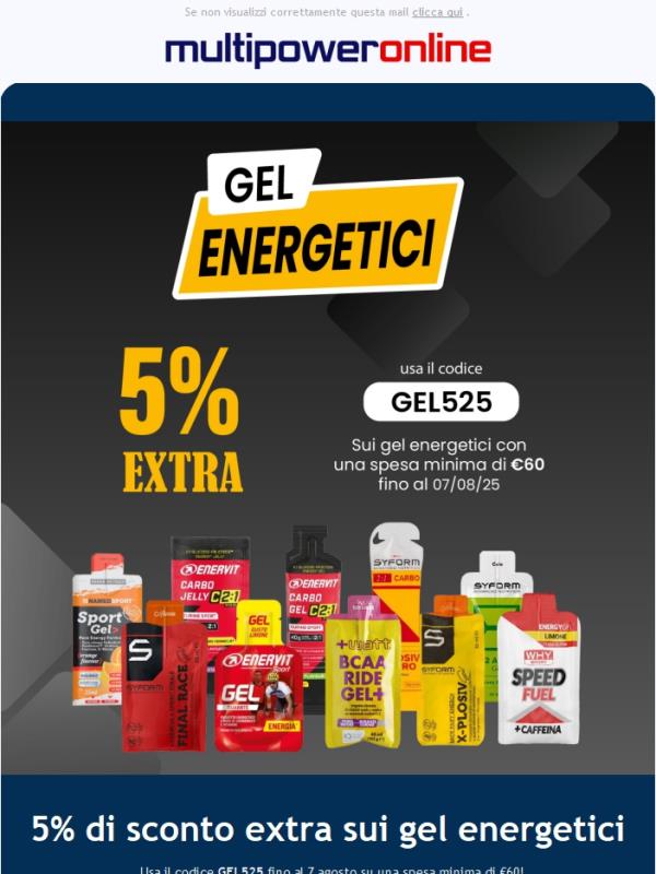 🔥-5% EXTRA sui Gel Energetici! 🤩