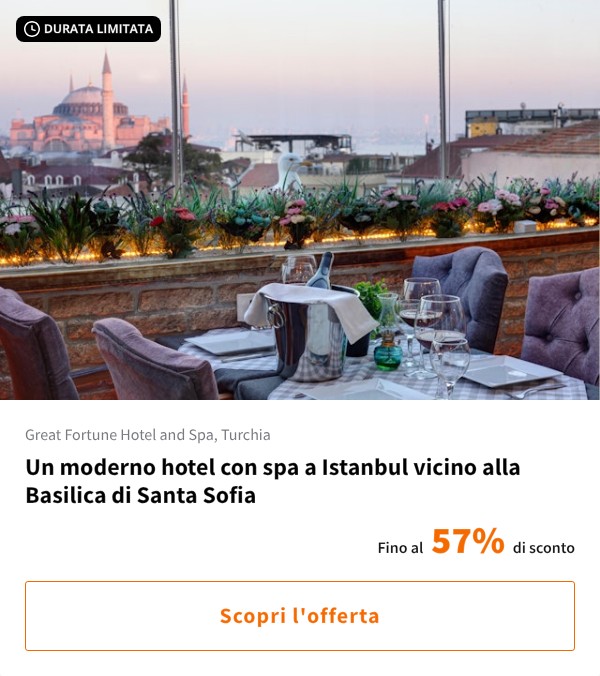 Un moderno hotel con spa a Istanbul vicino alla Basilica di Santa Sofia