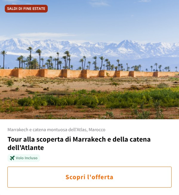 Tour alla scoperta di Marrakech e della catena dell'Atlante