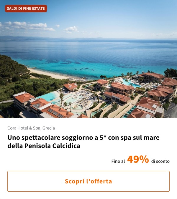 Uno spettacolare soggiorno a 5* con spa sul mare della Penisola Calcidica
