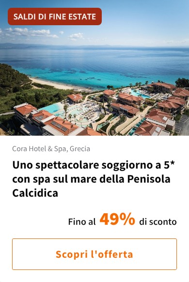 Uno spettacolare soggiorno a 5* con spa sul mare della Penisola Calcidica