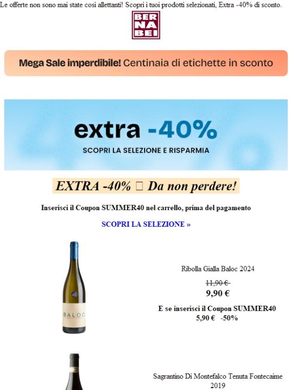 EXTRA -40% 😱 Mega affari!