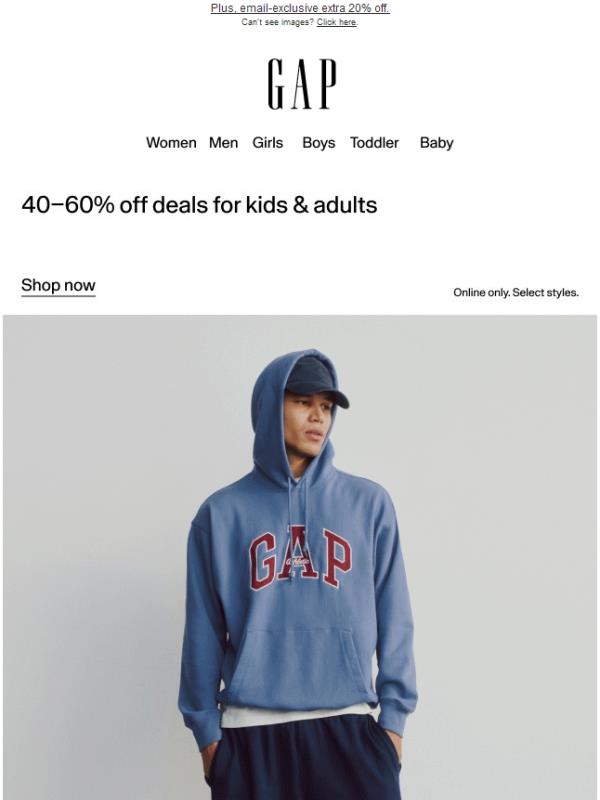 50% off sweats & up to 60% off more of your favorites