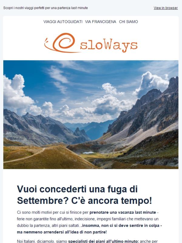 Fuga di Settembre? C'è ancora tempo per prenotare!