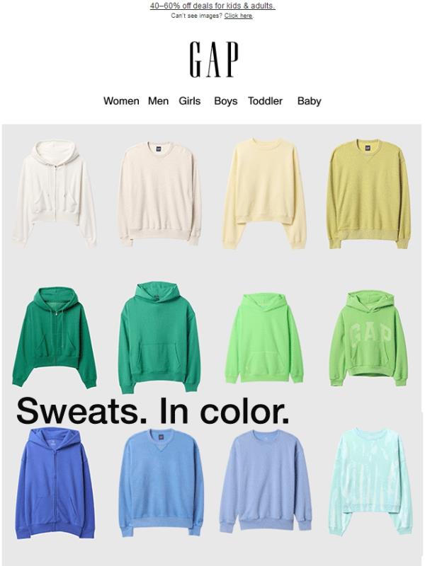 Forever-favorite sweats. In color.
