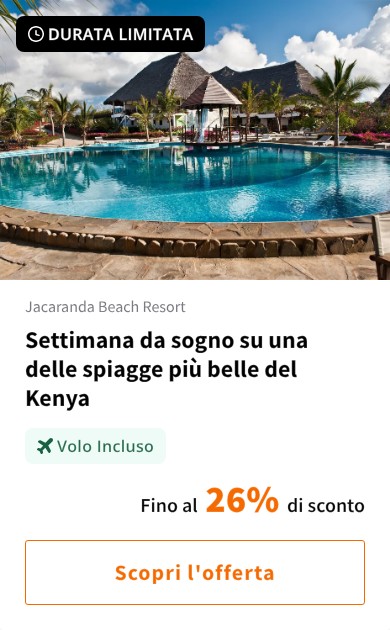 Settimana da sogno su una delle spiagge più belle del Kenya