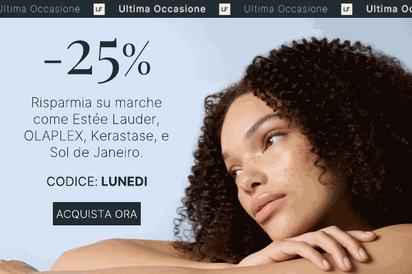 25 PER CENTO DI SCONTO