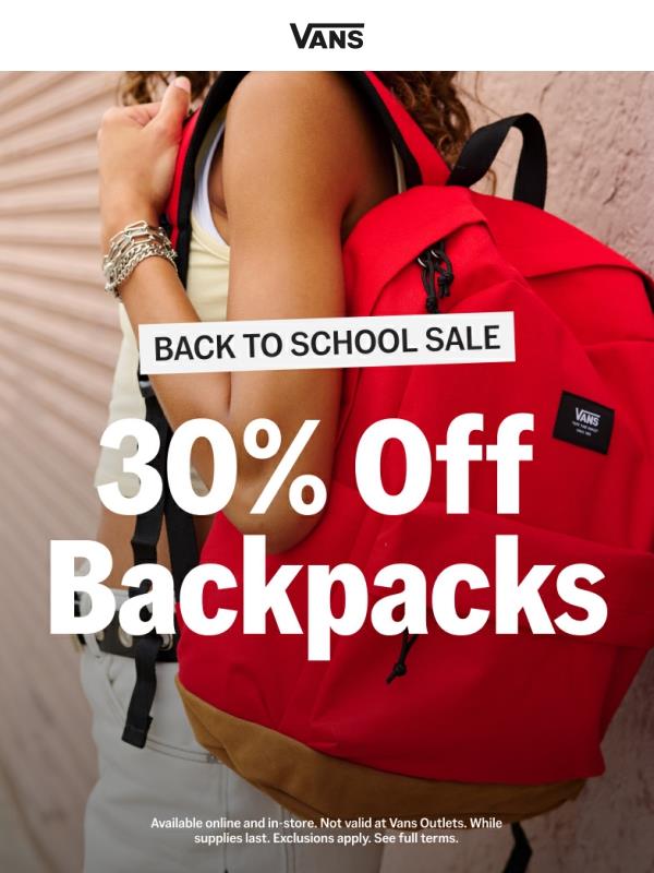 Backpacks 🤝 30% Off