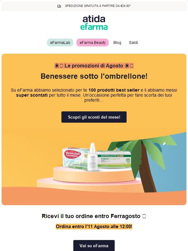 🌞 Scopri le novità di Agosto in promo su eFarma!