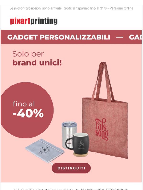 Gadget promozionali fino al -40%. Più stampi, più risparmi