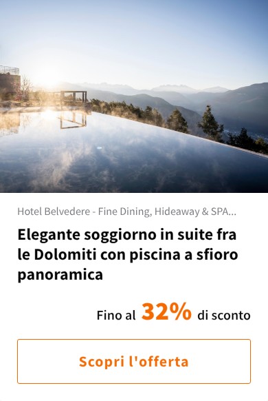 Elegante soggiorno in suite fra le Dolomiti con piscina a sfioro panoramica
