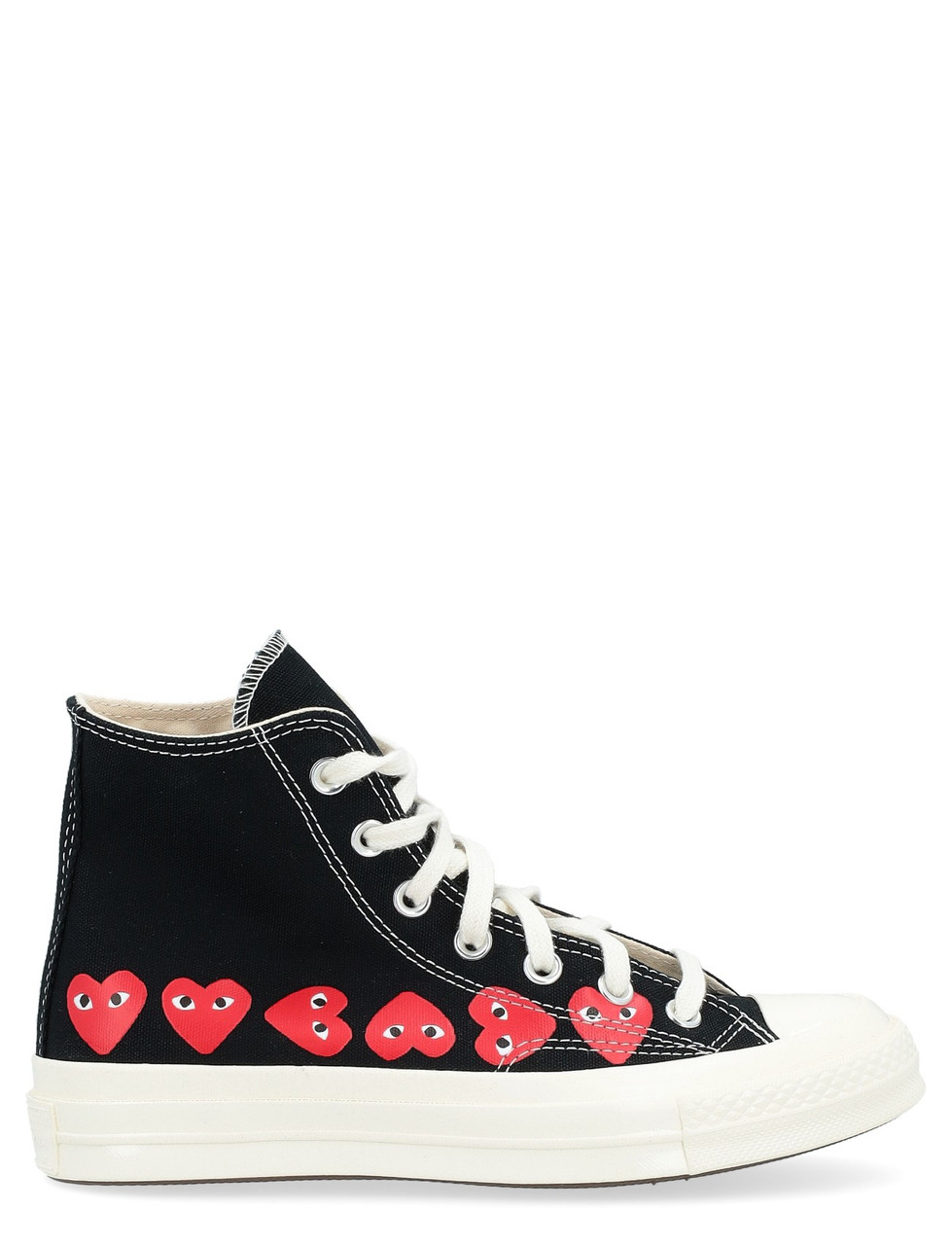 Image of Sneaker alta Comme des Garçons Play x Converse nera con cuori rossi