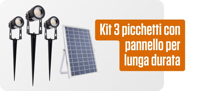 Kit 3 picchetti con pannello per lunga durata