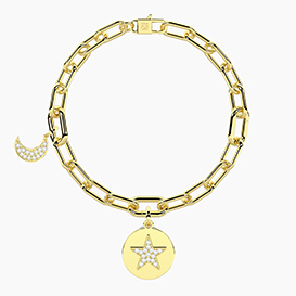Bracciale BON TON   con ciondoli HAPPY PLACE e LUNA