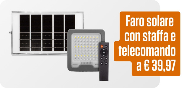Faro solare con staffa e telecomando