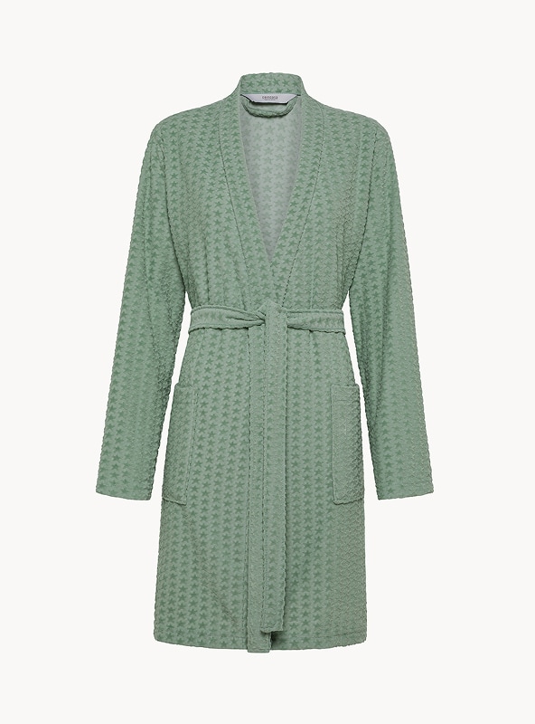 Accappatoio in tessuto jacquard con stelline a rilievo
